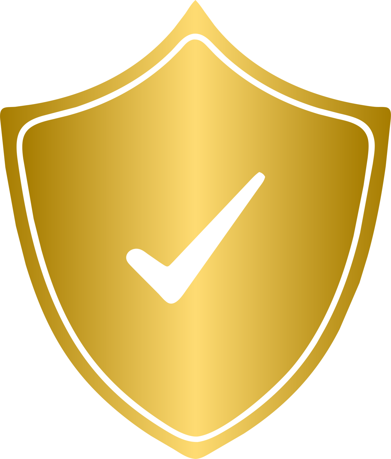 Golden warranty badge icon